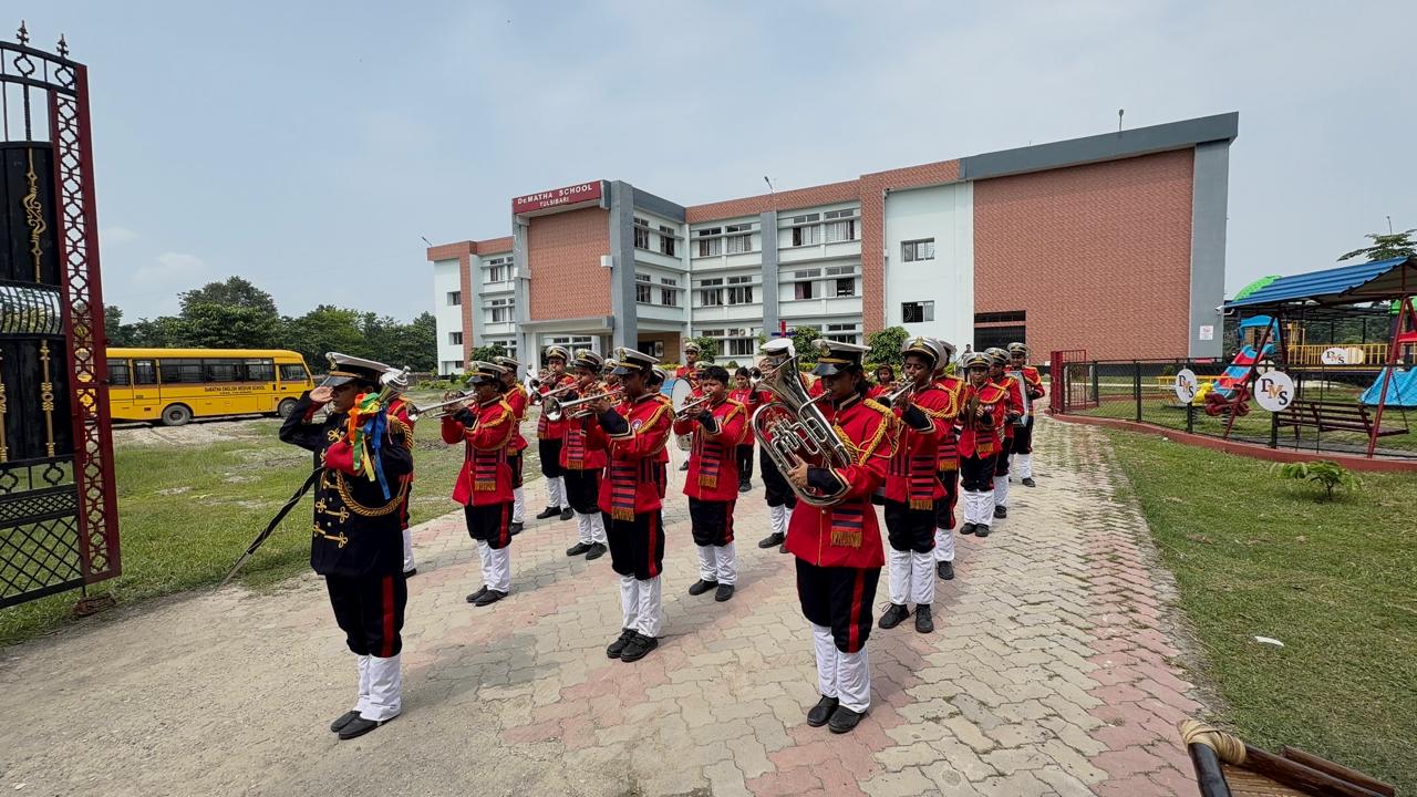 Collaboration — School band marching together